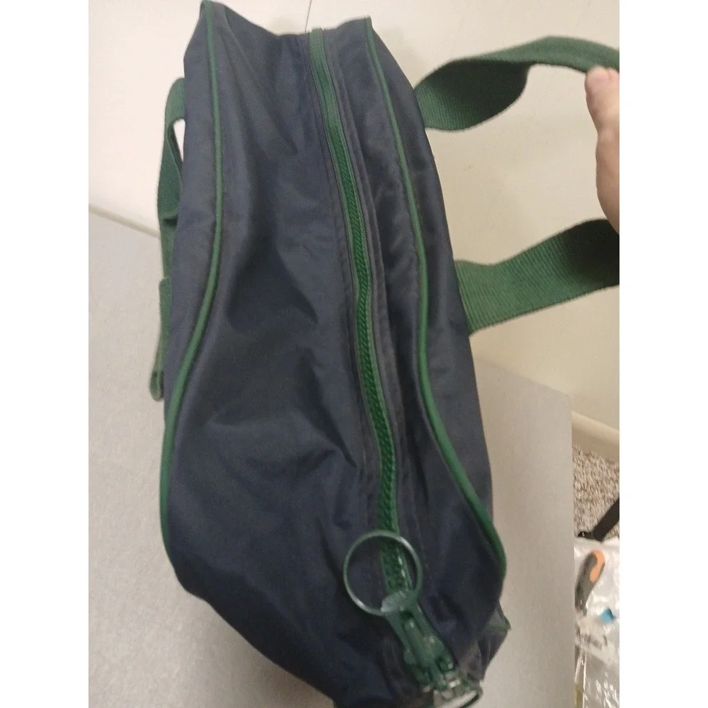 Lands' End Lighthouse Vintage Duffle Bag Blue/Green Weekender Made in USA